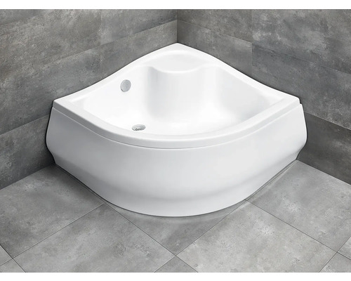 Cădiță de duș semirotundă Radaway Korfu A 80x80x37 cm acril alb 4S88400-03