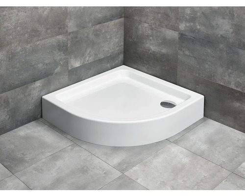 Cădiță de duș semirotundă Radaway Laros A Compact 85x85x17 cm acril alb SLA8585-01
