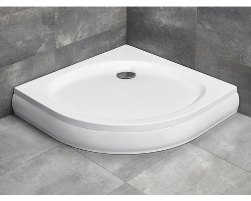 Cădiță de duș semirotundă Radaway Patmos A 90x90x16 cm acril alb 4S99155-03