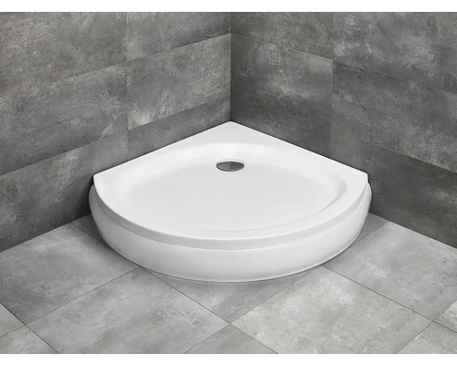 Cădiță de duș semirotundă Radaway Patmos B 90x90x16 cm acril alb 4T99155-03