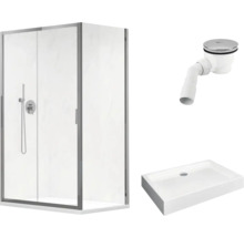 Set cabină de duș dreptunghiulară Radaway Alienta DWJ+S cu cădiță de duș și sifon, 120x80 cm, sticlă transparentă, profil crom-thumb-0