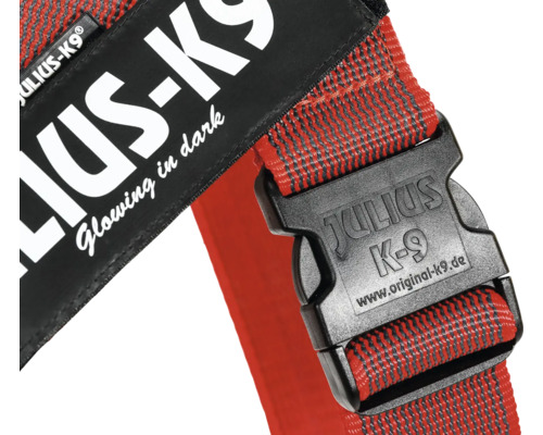Imagine detaliată a unui ham pentru câini Julius K9 cu funcție de iluminare