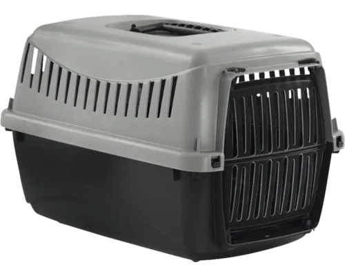 Cușcă transport câini și pisici Nayeco Ecoline M 46x31x32 cm diferite culori Cușcă de transport animale din plastic gri și negru