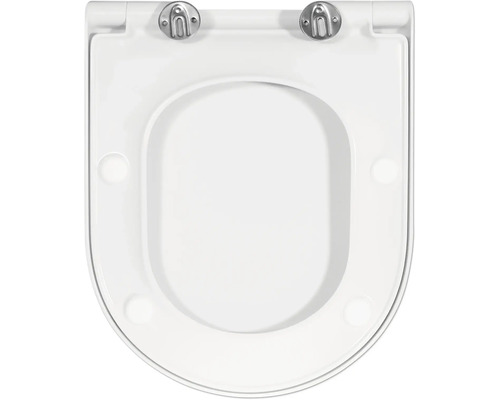 Scaun de toaletă din plastic cu balamale metalice de sus