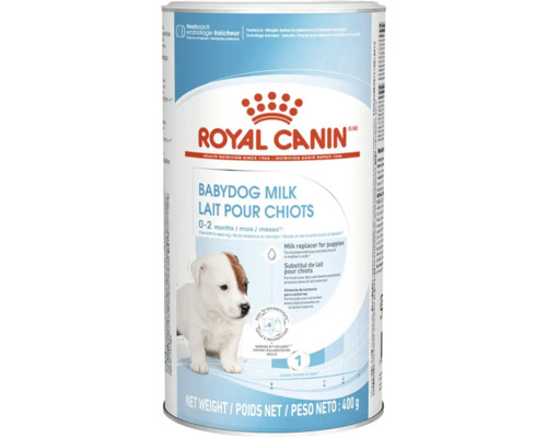 Lapte pentru câini Royal Canin Babydog Milk, 0,4 kg Lapte Royal Canin Babydog pentru căței de la zero la două luni, 400 de grame
