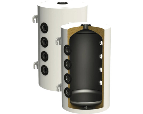 Boiler de apă caldă cu izolație termică și racorduri