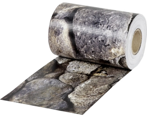 Bandă de opacizare Konsta 20,5 m x 19 cm model pietre gri Rolă folie autoadezivă cu model de piatră