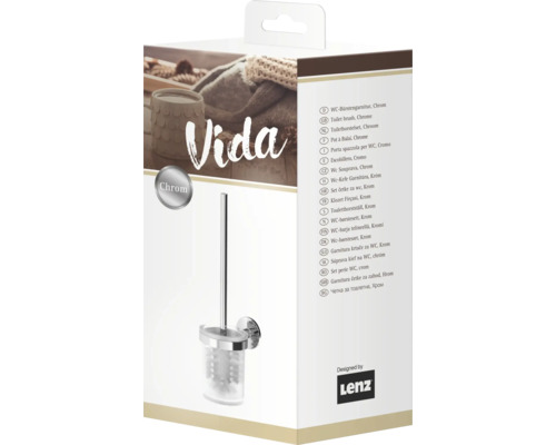 Ambalajul unui set de perie WC cu elemente cromate