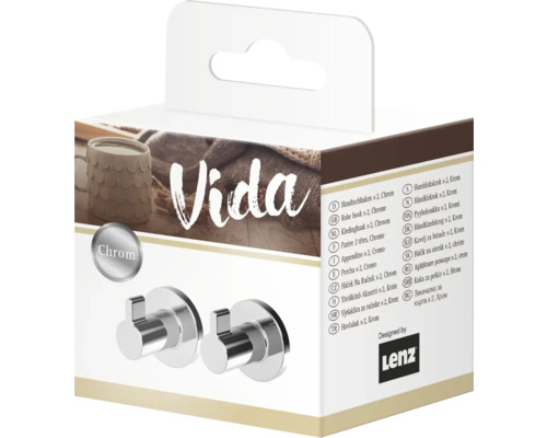 Pachet cu două cârlige pentru prosoape, cromate