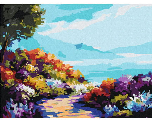 Pictură pe numere Colourful landscape 30x40 cm