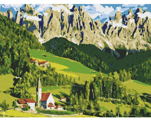 Pictură pe numere Mountain landscape 30x40 cm