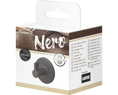 Cârlig pentru prosop Nero, negru, ambalaj