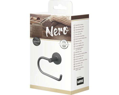 Ambalaj pentru un suport de hârtie igienică negru cu strat anti-amprente