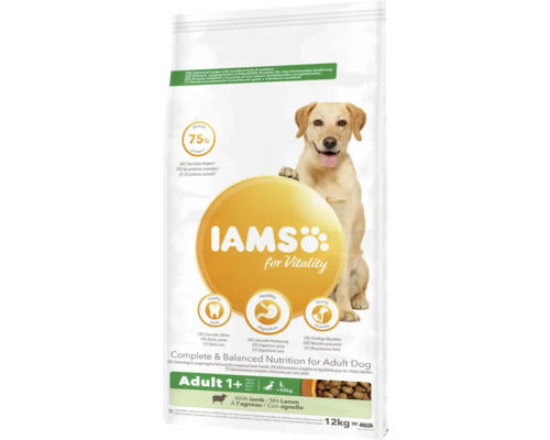 Hrană uscată pentru câini IAMS Vitality Adult Talie Mare cu miel 12 kg