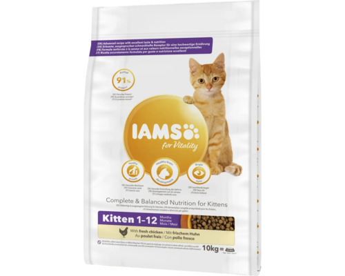 Hrană uscată pentru pisici IAMS Vitality Kitten cu pui 10 kg