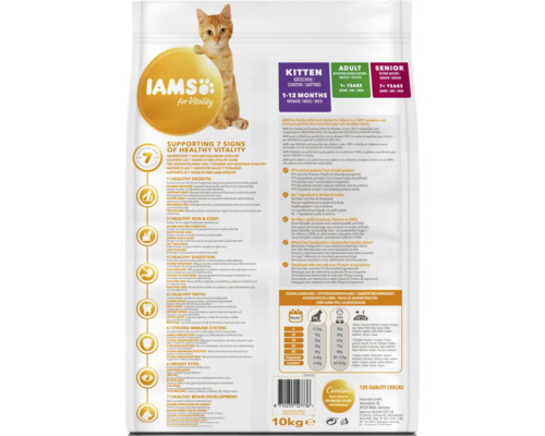 Iams for Vitality hrană uscată pentru pisoi, 10 kilograme