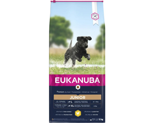 Hrană uscată pentru câini EUKANUBA Junior Talie Mare cu pui 15 kg