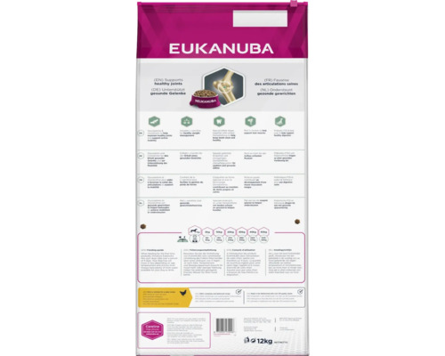 Hrană uscată pentru câini Eukanuba pentru susținerea articulațiilor sănătoase în sac de 12 kilograme