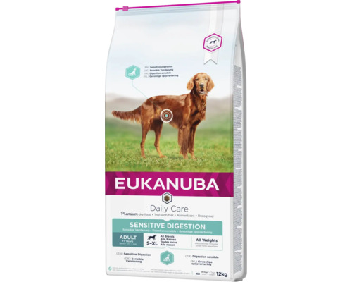 Hrană uscată pentru câini EUKANUBA Daily Care Adult Sensitive Digestion cu pui 12 kg