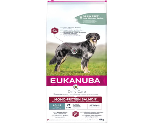 Hrană uscată pentru câini EUKANUBA Daily Care Adult cu somon 12 kg