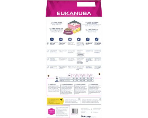 Hrană uscată pentru câini Eukanuba Adult Medium Breed în ambalaj de 12 kg