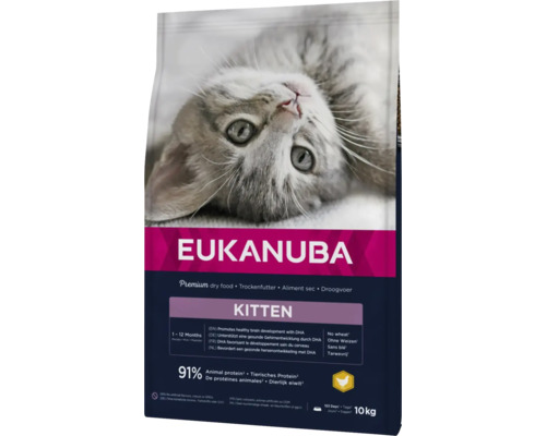 Hrană uscată pentru pisici EUKANUBA Kitten cu pui 10 kg