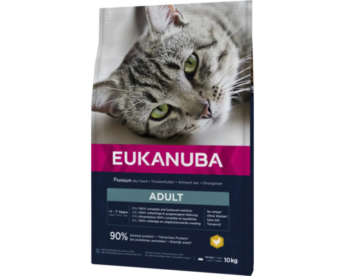 Hrană uscată pentru pisici EUKANUBA Adult cu pui 10 kg