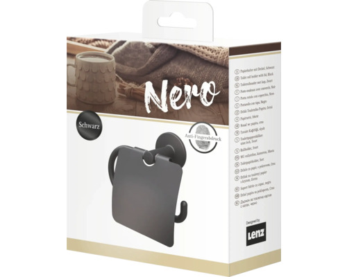 Ambalaj suport hârtie igienică negru cu capac