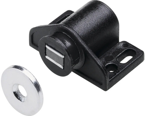 Magnet de prindere Hettich max. 2kg rotund negru Închizătoare magnetică pentru dulap din plastic cu piesă omoloagă