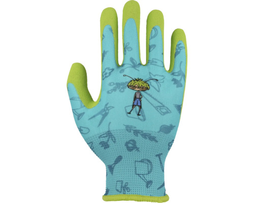 Mănuși cu imprimeu Floralie mărimea 5 albastru/verde