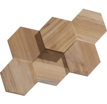 Plăci hexagonale din lemn pentru decorarea pereților și podelelor