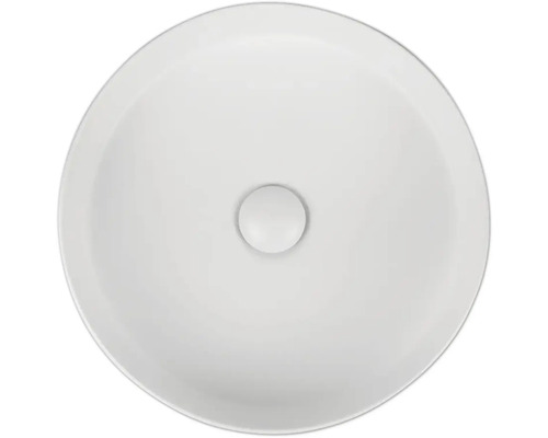 Vedere de sus a unei chiuvete rotunde din ceramică