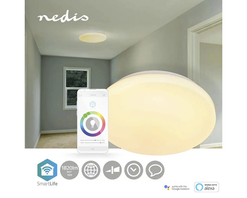 Plafonieră Nedis în cameră cu control prin aplicația de pe smartphone