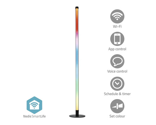 Lampă de podea cu LED, cu diverse setări de culoare și control inteligent