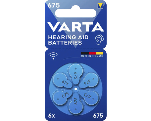 Baterii aparat auditiv Varta 675 1,45V, pachet 6 bucăți Baterii pentru aparate auditive Varta tip 675, pachet de 6 bucăți