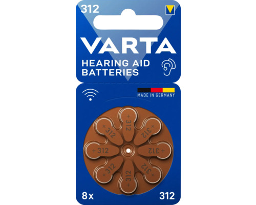 Baterii aparat auditiv Varta 312 1,45V, pachet 8 bucăți Baterii pentru aparate auditive Varta 312, 8 bucăți