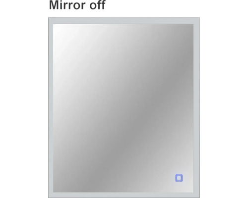 Oglindă baie cu LED Cordia Square Line 65x60 cm ramă neagră senzor Touch IP 44