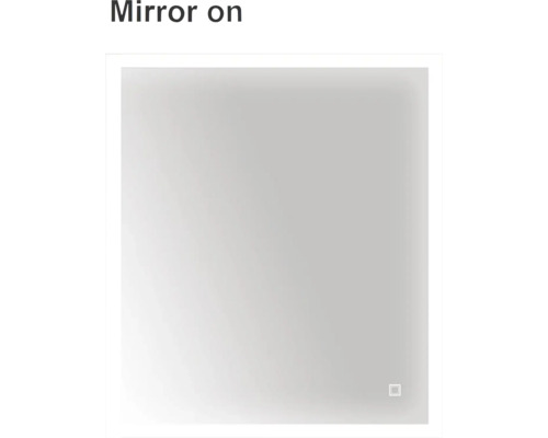 Oglindă pătrată pentru montare pe perete cu iluminare