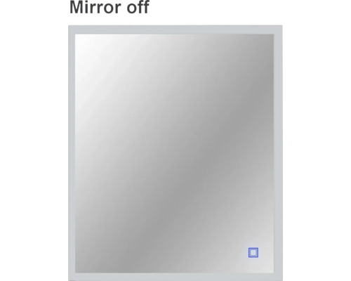 Oglindă baie cu LED Cordia Square Line 65x60 cm ramă argintie senzor Touch IP 44