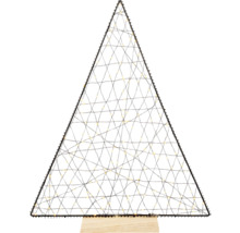 Copac decorativ din sârmă cu iluminare LED pe bază de lemn