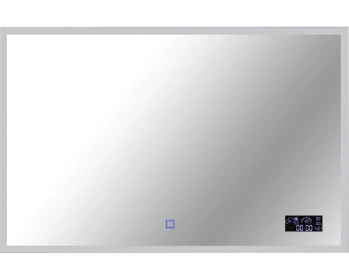 Oglindă baie cu LED Cordia Smart Line 100x65 cm senzor Touch IP 44 Oglindă dreptunghiulară cu afișaj digital pentru baie