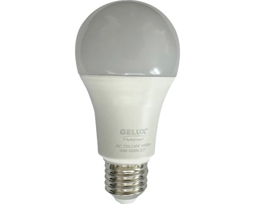 Bec LED Gelux E27 10W 1055 lumeni, glob mat A60, lumină rece
