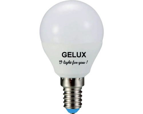 Bec LED Gelux E14 8W 806 lumeni, glob mat B35, lumină caldă