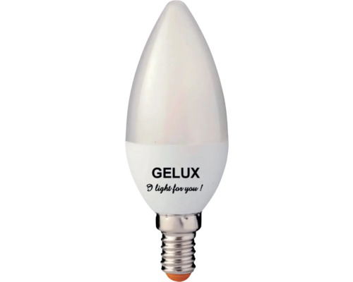 Bec LED Gelux E14 8W 806 lumeni, glob mat lumânare, lumină caldă