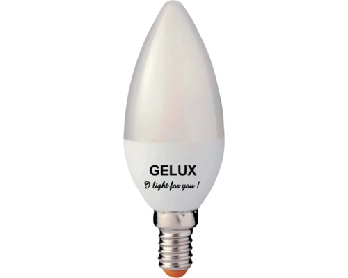 Bec LED Gelux E14 8W 806 lumeni, glob mat lumânare, lumină rece