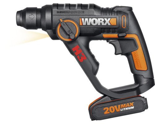 Ciocan rotopercutor cu acumulator de 20 V de la Worx