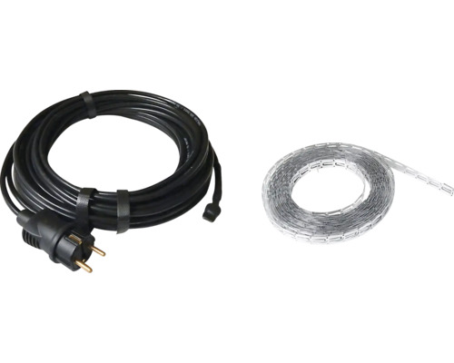 Cablu degivrare jgheaburi/burlane, inclusiv ștecăr și termostat, 600 W, 20 m, 230 V