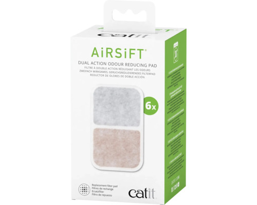 Set filtre cărbuni pentru litieră Catit AiRSiFT Dual Action Pad 6 buc.