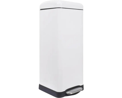 Coș de gunoi alb din metal cu pedală