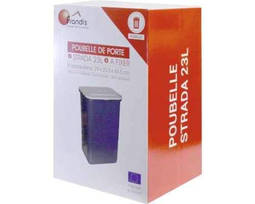 Ambalaj pentru coș de gunoi pentru ușă Frandis Strada de 23 litri, din polipropilenă